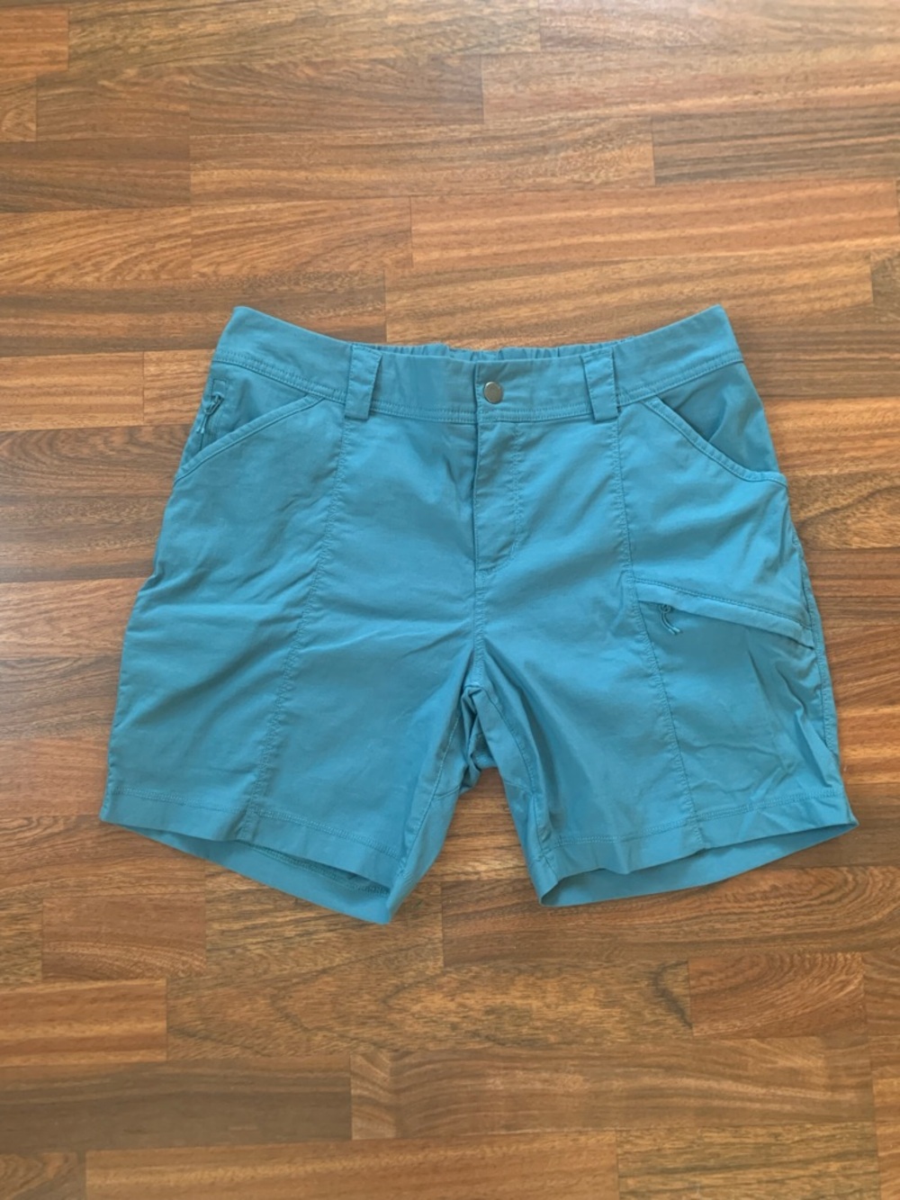 Duluth Women’s 14 Cargo Shorts Blue Zip Pockets Nylon/Spandex Blend RN 106803